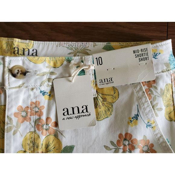 NWT Womens Size 10 A.N.A TWILL SHORT SPRING FLORAL 3.5 Inseam - Picture 4 of 4